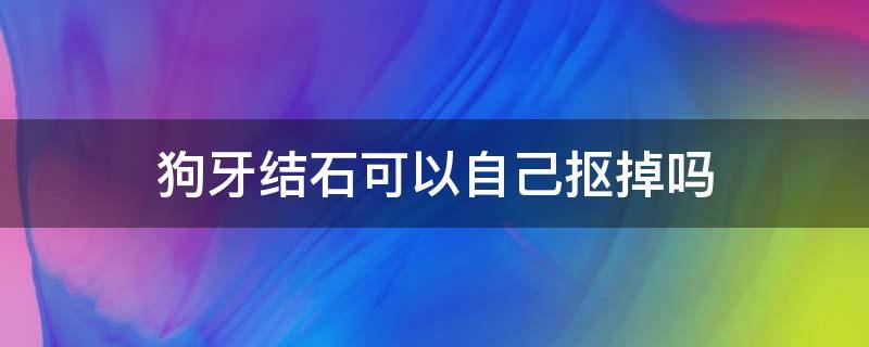 狗牙结石可以自己抠掉吗 祛除狗牙结石