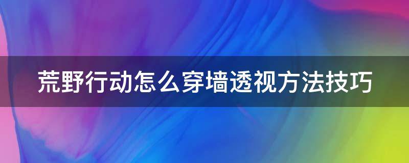 荒野行动怎么穿墙透视方法技巧（荒野行动怎么开透视挂）