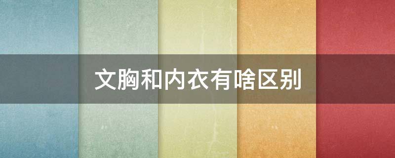 文胸和内衣有啥区别 文胸和内衣一样吗