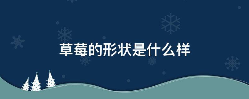 草莓的形状是什么样 草莓的形状长什么样