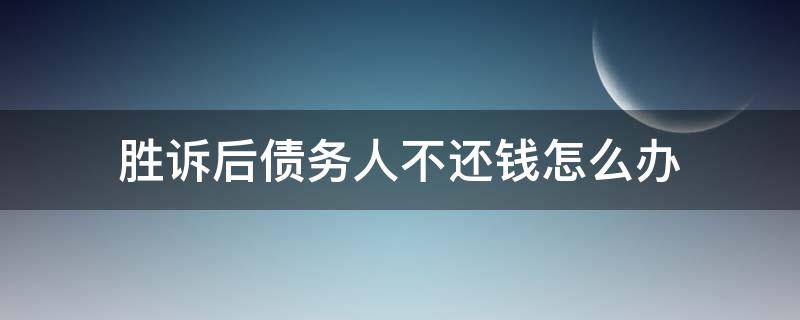 胜诉后债务人不还钱怎么办（胜诉后还不还钱怎么办）