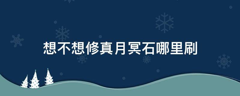 想不想修真月冥石哪里刷（想不想修真空冥石在哪里刷）