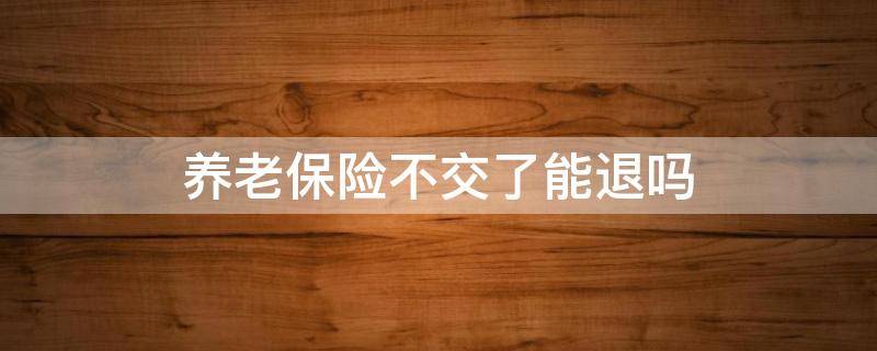 养老保险不交了能退吗 养老保险不交了能退吗,退多少?给别人交他不要了