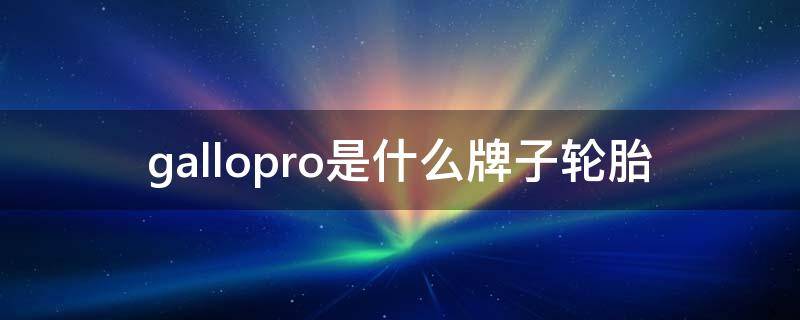 gallopro是什么牌子轮胎（gallopro什么牌轮胎）