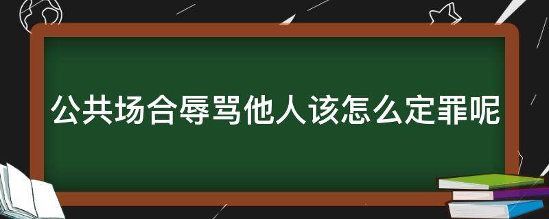 公共场合辱骂他人该怎么定罪呢（公共场合辱骂他人该怎么定罪呢）