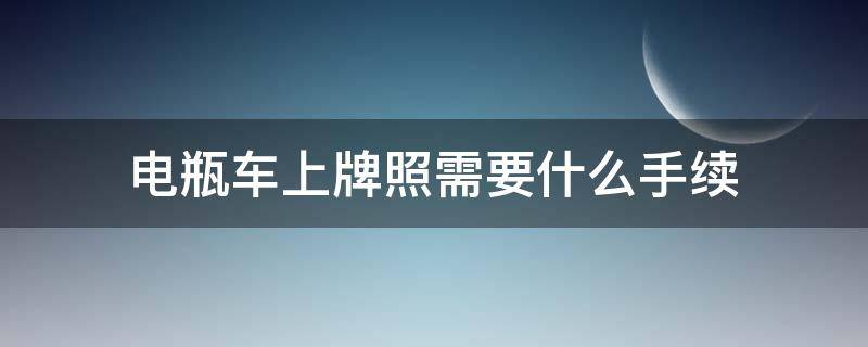 电瓶车上牌照需要什么手续（电动电瓶车上牌照需要什么手续）