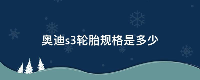 奥迪s3轮胎规格是多少 奥迪S3换什么轮胎性能最高