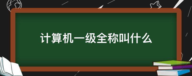 计算机一级全称叫什么（全国计算机一级全称叫什么）