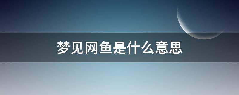 梦见网鱼是什么意思（做梦梦见网鱼是什么意思）