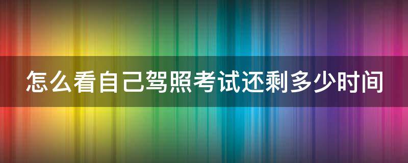 怎么看自己驾照考试还剩多少时间（怎么看驾照考试剩余时间）