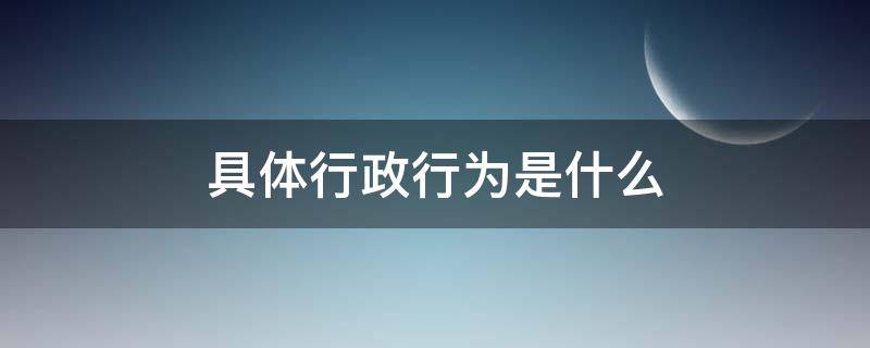 具体行政行为是什么（具体行政行为是什么行为）