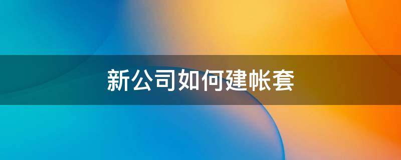 新公司如何建帐套 刚成立的公司怎么建账套