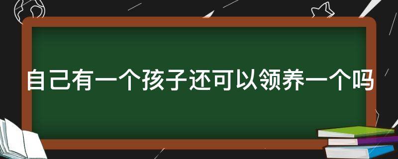 自己有一个孩子还可以领养一个吗 自己有一个孩子还可以领养一个吗知乎