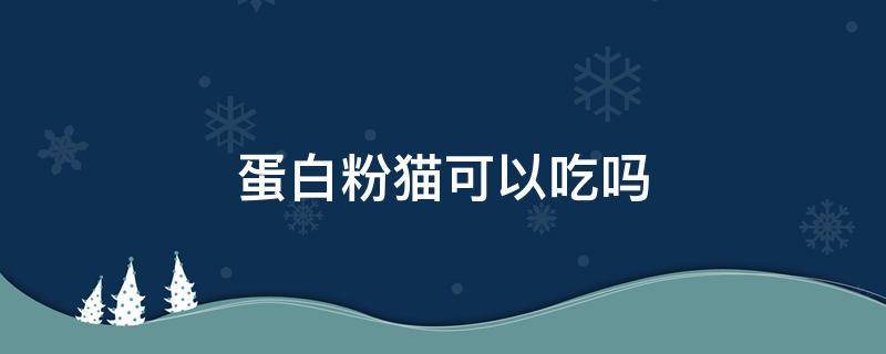 蛋白粉猫可以吃吗 猫咪可以吃蛋白粉么