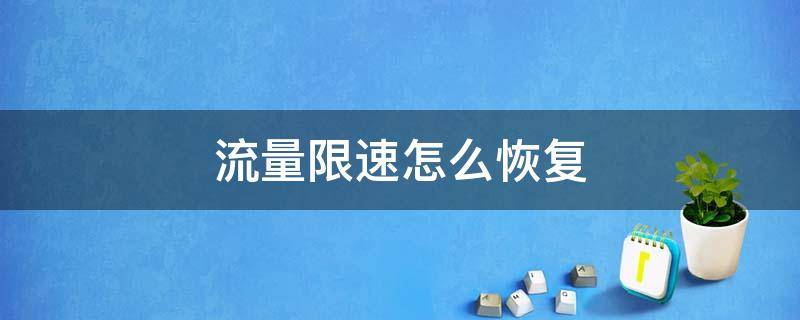 流量限速怎么恢复 oppo手机流量限速怎么恢复