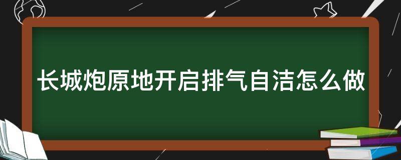 长城炮原地开启排气自洁怎么做（长城炮原地开启排气自洁怎样处理）