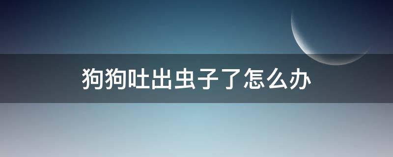 狗狗吐出虫子了怎么办（狗狗吐出来虫子怎么办）