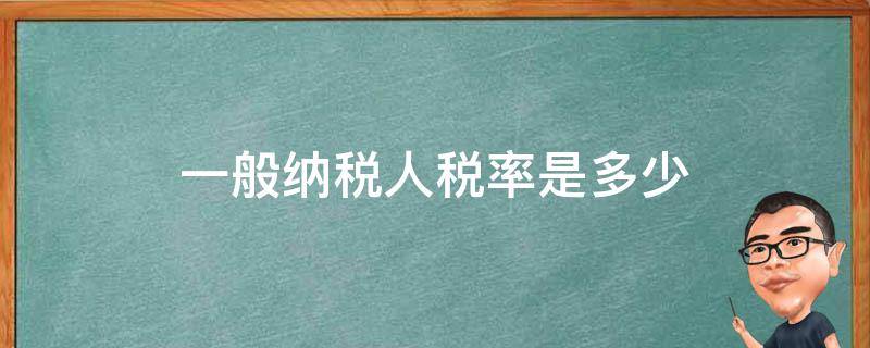 一般纳税人税率是多少（餐饮一般纳税人税率是多少）