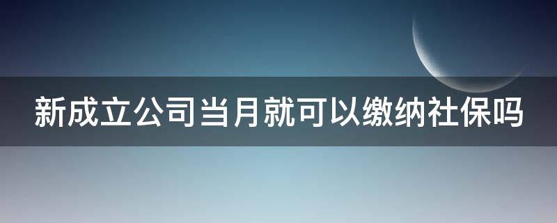 新成立公司当月就可以缴纳社保吗（新公司成立当月需要报税吗）