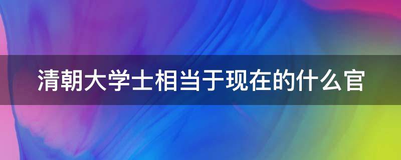 清朝大学士相当于现在的什么官（大学士是什么学历）