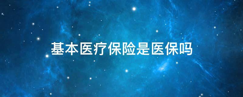 基本医疗保险是医保吗 城乡居民基本医疗保险是医保吗