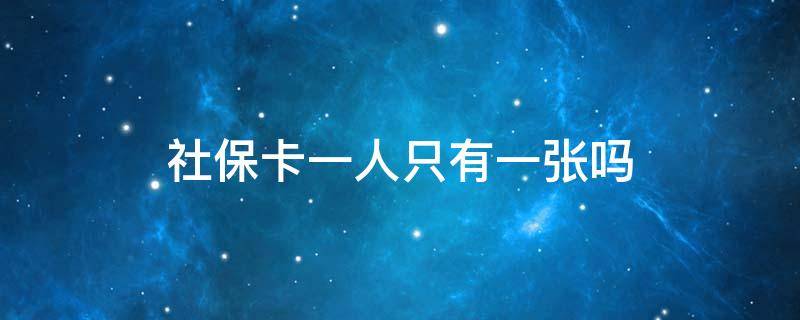 社保卡一人只有一张吗 一人是不是只有一张社保卡