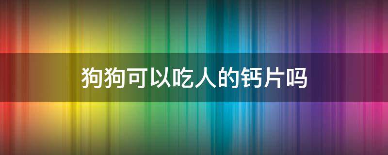 狗狗可以吃人的钙片吗 狗狗可以吃人吃的钙片补钙吗