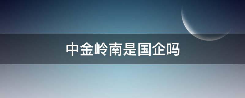 中金岭南是国企吗（中金岭南公司是国企还是央企）