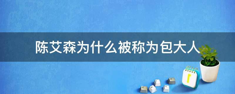 陈艾森为什么被称为包大人