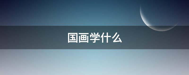 国画学什么（国画学什么的）