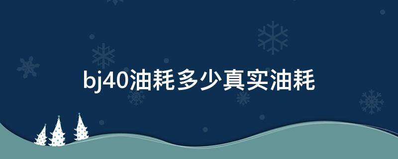 bj40油耗多少真实油耗（bj40油耗到底多大啊）