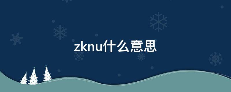 zknu什么意思 zkn是什么意思