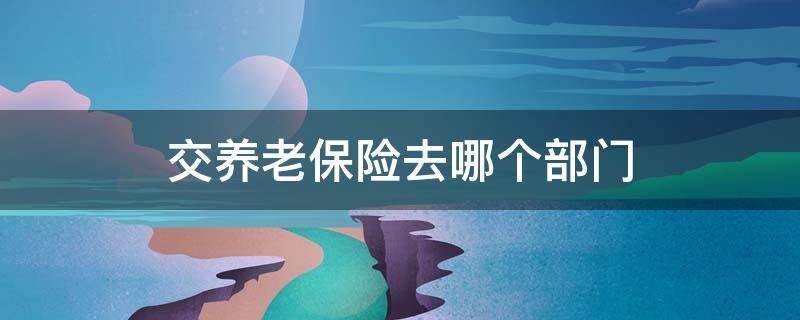 交养老保险去哪个部门 养老社保去什么部门交