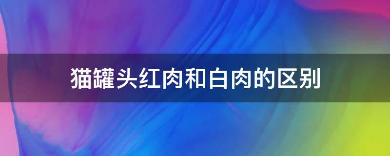 猫罐头红肉和白肉的区别（猫吃红肉罐头好还是白肉罐头好）