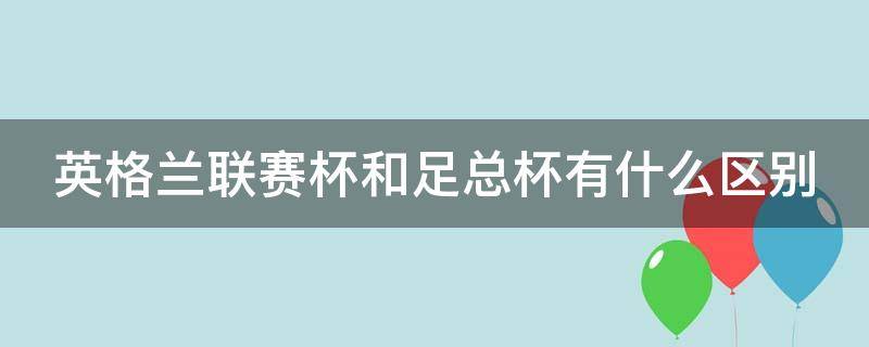 英格兰联赛杯和足总杯有什么区别（英格兰足总杯是什么比赛）