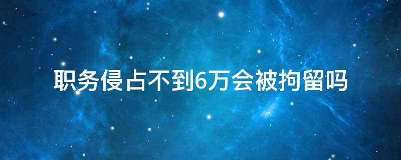 职务侵占不到6万会被拘留吗（职务侵占6万坐牢多久）