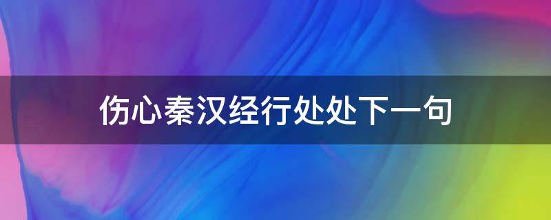 伤心秦汉经行处处下一句 伤心秦汉经行处的上一句是什么