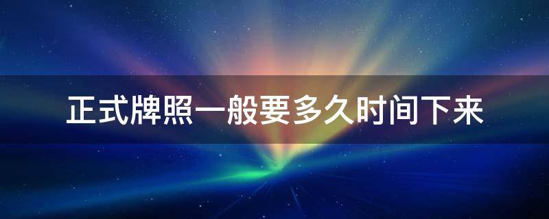 正式牌照一般要多久时间下来 正式牌照多久生效