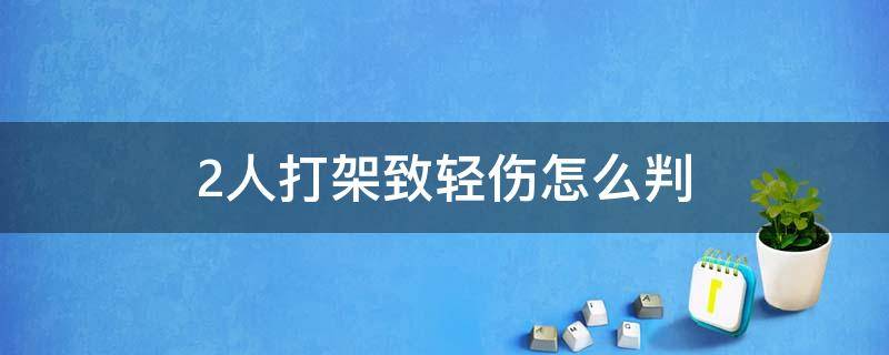 2人打架致轻伤怎么判 打架致二人轻伤咋判