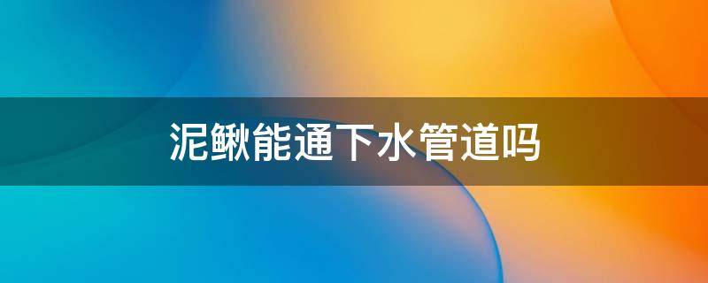 泥鳅能通下水管道吗 泥鳅能疏通下水道吗