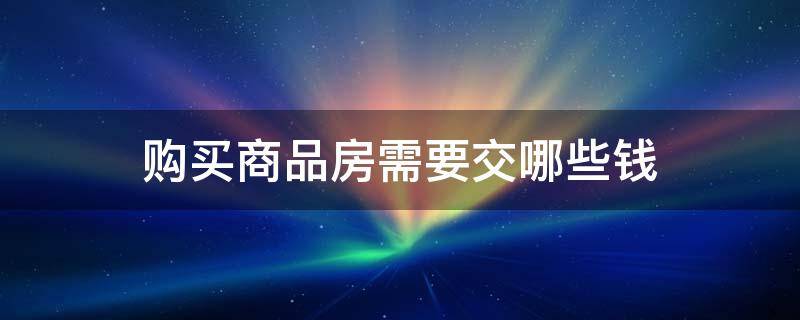 购买商品房需要交哪些钱 商品房交付的时候要交什么钱