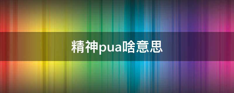 精神pua啥意思（精神pua）