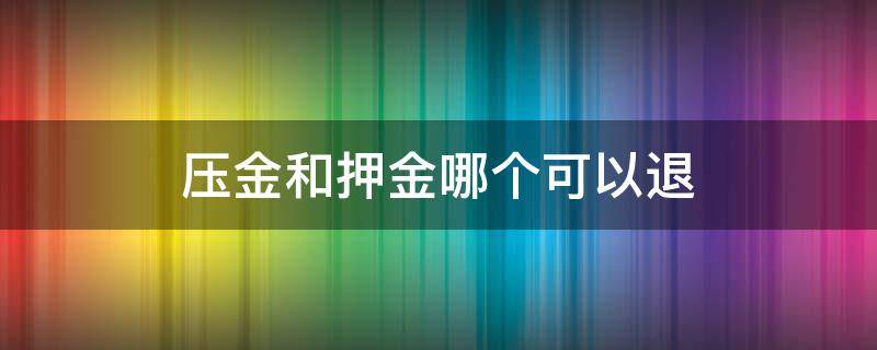 压金和押金哪个可以退 压金和押金可以退吗