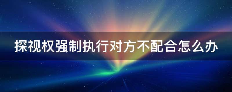 探视权强制执行对方不配合怎么办 探视权强制执行不了怎么办