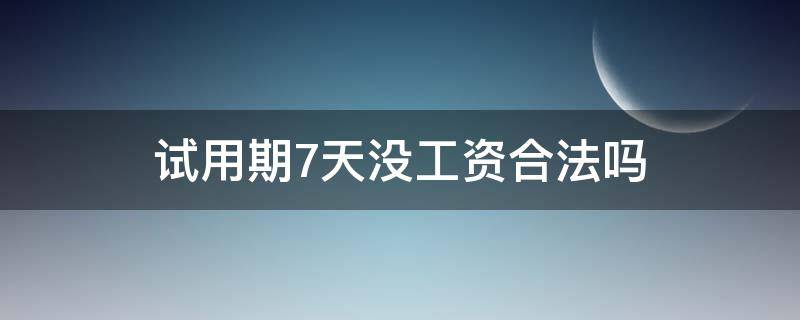 试用期7天没工资合法吗（试用期7天没有工资合法吗）