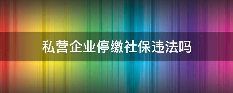 私营企业停缴社保违法吗 私营企业不给员工缴纳社保是违法行为吗?