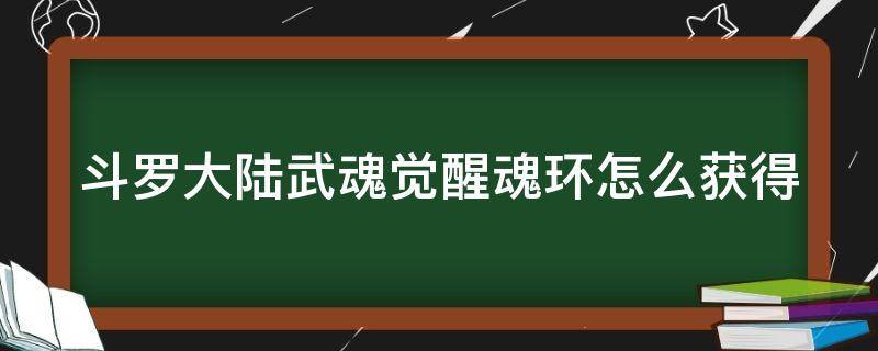 斗罗大陆武魂觉醒魂环怎么获得（斗罗大陆武魂觉醒武魂魂环搭配）