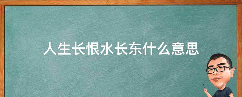 人生长恨水长东什么意思（人生长恨水长东是什么）