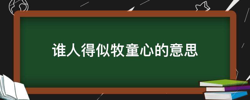 谁人得似牧童心的意思（谁人得似牧童心的意思是什么句）