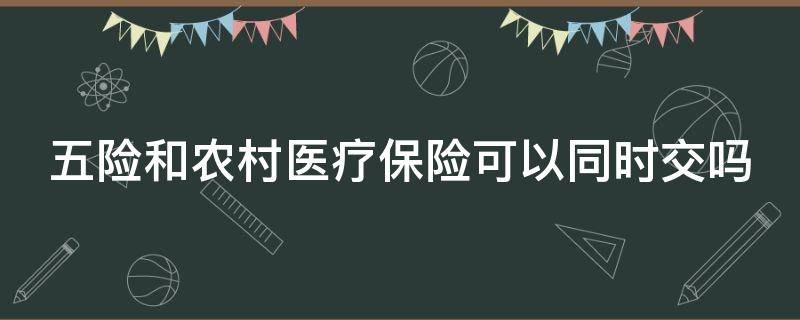 五险和农村医疗保险可以同时交吗 五险里的医疗保险和农村医疗冲突吗?